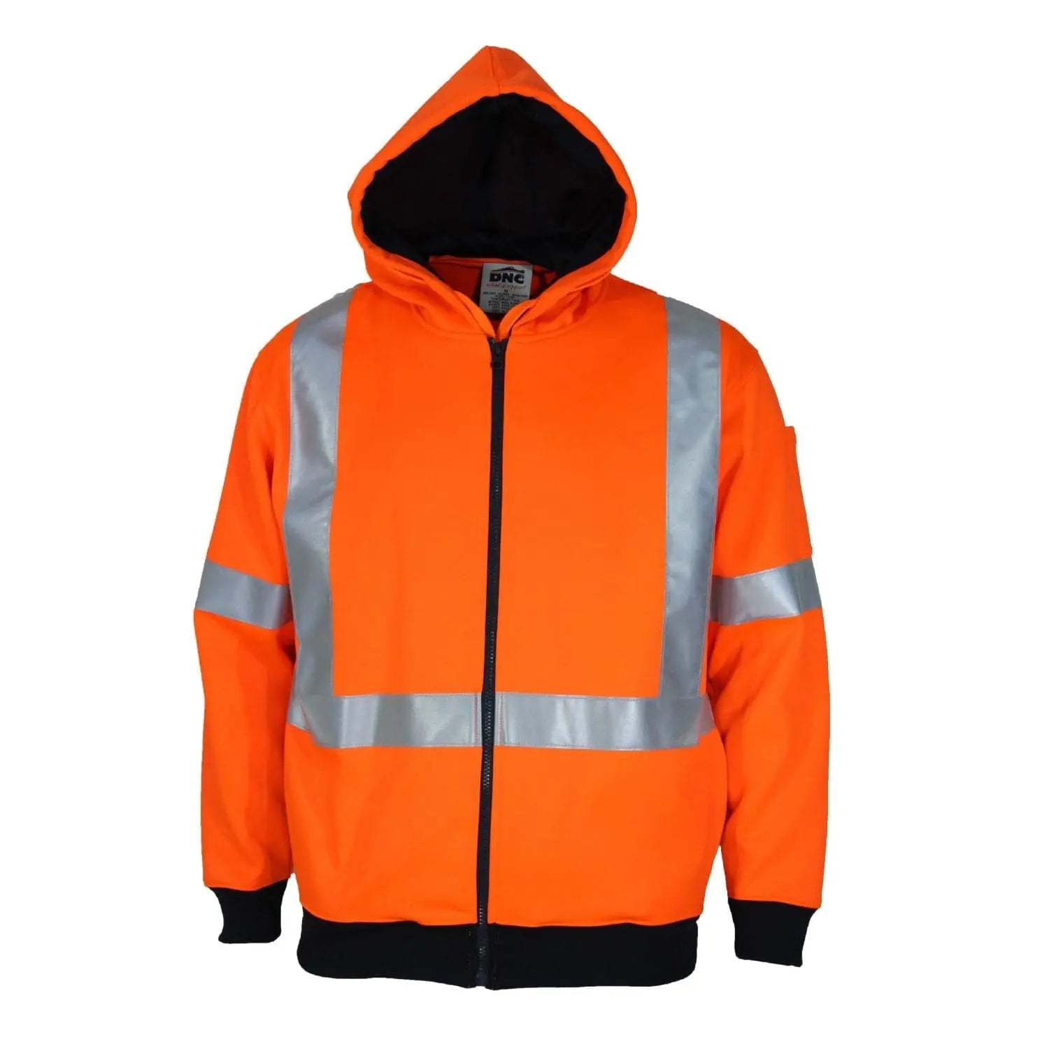 DNC Hi vis Full zip X-Back Fleecy Hoodie 3935 - City Workwear